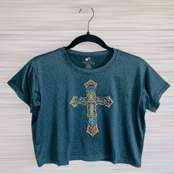 Live in Faith Cross Dri Fit Crop Top | SIZE S - Picture 1 of 4